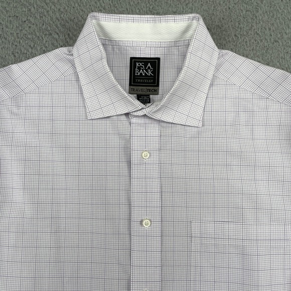 Jos. A. Bank Other - Jos. A. Bank Dress Shirt Mens 17-33 Purple Traveler Travel Tech Tailored Check